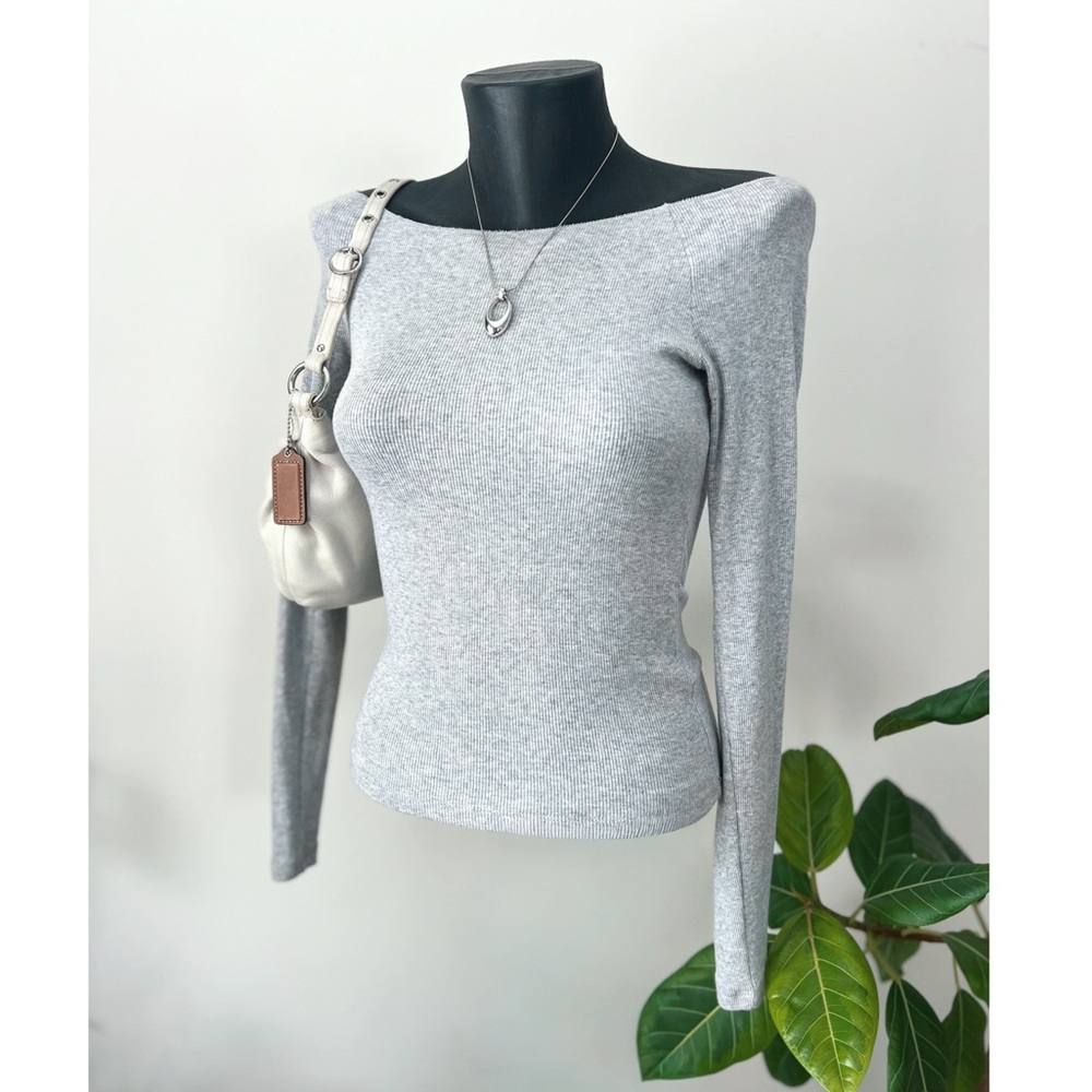 Aritzia TNA HomeStretch™ Rib Stretchy Cotton Off-Shoulder Longsleeve